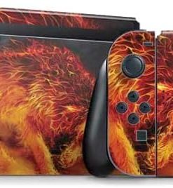 Skinit Decal Gaming Skin for Nintendo Switch with Fire Stalker Wolf