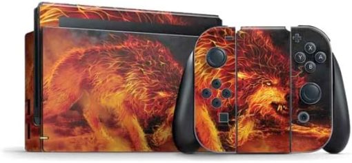 Skinit Decal Gaming Skin for Nintendo Switch with Fire Stalker Wolf