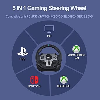 PXN V9 Racing Wheel with 3-Pedal and Shifter Bundle for PC Xbox PS4 2 PXN V9 Racing Wheel with 3-Pedal and Shifter Bundle for PC Xbox PS4 - Image 2