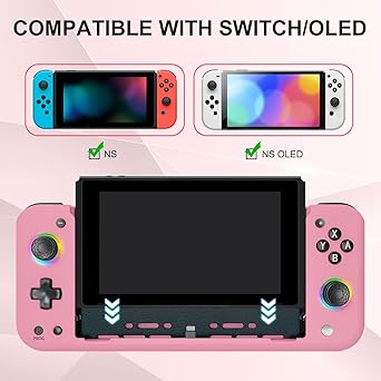BUERTT Hall Effect Joypad Controller for Nintendo Switch OLED Pink 2 BUERTT Hall Effect Joypad Controller for Nintendo Switch OLED Pink - Image 2
