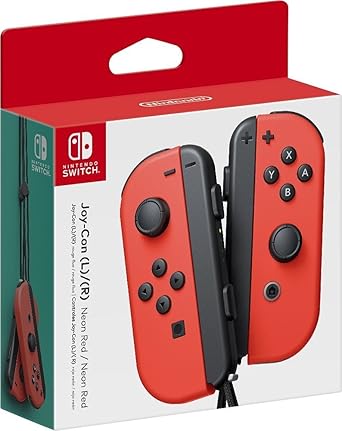 Neon Red Nintendo Joy-Con Controllers Left and Right Bundle Neon Red Nintendo Joy-Con Controllers Left and Right Bundle