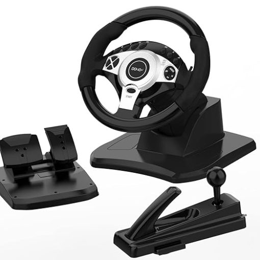 DOYO Gaming Steering Wheel PC Racing Wheel with Dual Motor Feedback
