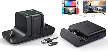 NEWDERY Nintendo Switch Pro Controller Charger Dock and Hub Adapter NEWDERY Nintendo Switch Pro Controller Charger Dock and Hub Adapter