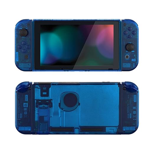 Clear Blue Front Back Plate for Nintendo Switch Console and Joycon Clear Blue Front Back Plate for Nintendo Switch Console and Joycon