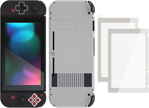 Colorful Border Screen Protector and NES Style Dpad for Nintendo Switch