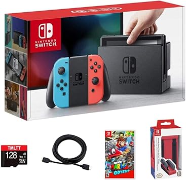 Nintendo 2020 Premium Switch 32GB Console Family Bundle Neon Red Blue Nintendo 2020 Premium Switch 32GB Console Family Bundle Neon Red Blue