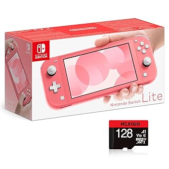 Nintendo Switch Lite Holiday Bundle Coral with 128GB MicroSD Card Nintendo Switch Lite Holiday Bundle Coral with 128GB MicroSD Card