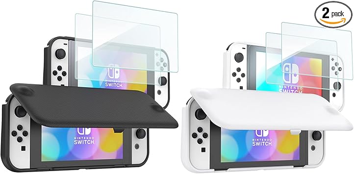 ProCase Flip Cover for Nintendo Switch OLED and 2 Pack Screen Protectors ProCase Flip Cover for Nintendo Switch OLED and 2 Pack Screen Protectors