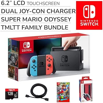 Nintendo 2020 Premium Switch 32GB Console Family Bundle Neon Red Blue 2 Nintendo 2020 Premium Switch 32GB Console Family Bundle Neon Red Blue - Image 2