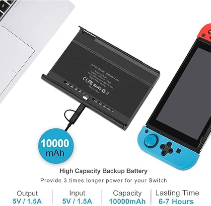 Portable 10000mAh Battery Pack for Nintendo Switch and OLED 2 Portable 10000mAh Battery Pack for Nintendo Switch and OLED - Image 2