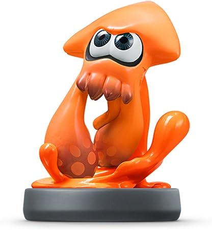 Amiibo Squid Figure in Orange Color for Collectors and Gamers Amiibo Squid Figure in Orange Color for Collectors and Gamers