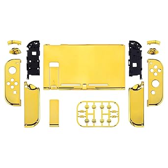 ExtremeRate Chrome Gold Shell Set for Nintendo Switch and Pro Controller 2 ExtremeRate Chrome Gold Shell Set for Nintendo Switch and Pro Controller - Image 2