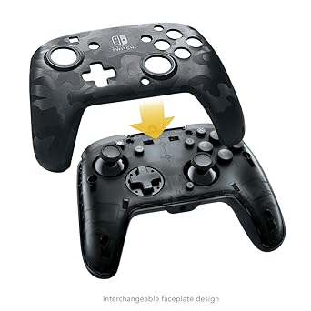 PDP Gaming Faceoff Deluxe Wired Controller Faceplate Black Camo 2 PDP Gaming Faceoff Deluxe Wired Controller Faceplate Black Camo - Image 2