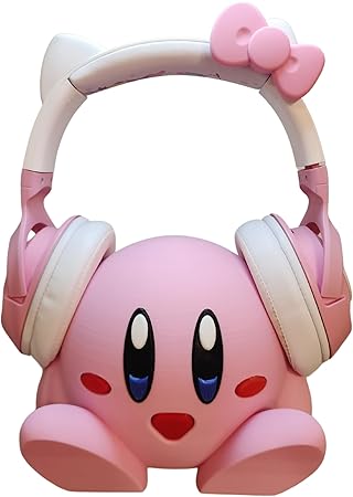 Cute Pink Kirby Headphone Holder for Gaming Setup Organization Cute Pink Kirby Headphone Holder for Gaming Setup Organization