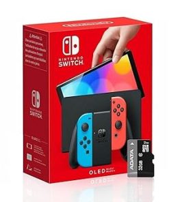 Nintendo Switch OLED Neon Blue Red Joy-Con with 32GB Micro SD Card Nintendo Switch OLED Neon Blue Red Joy-Con with 32GB Micro SD Card