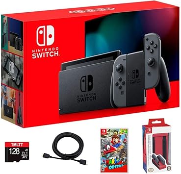 Nintendo 2020 Premium Switch Bundle Gray Joy-Con Super Mario Odyssey Nintendo 2020 Premium Switch Bundle Gray Joy-Con Super Mario Odyssey