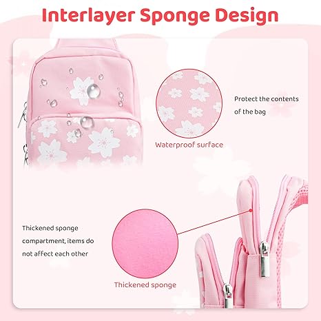 Pink Travel Bag for Nintendo Switch Lite OLED Large Capacity Backpack 2 Pink Travel Bag for Nintendo Switch Lite OLED Large Capacity Backpack - Image 2