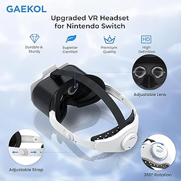 VR Headset with Elite Strap for Nintendo Switch and OLED 3D Glasses 2 VR Headset with Elite Strap for Nintendo Switch and OLED 3D Glasses - Image 2