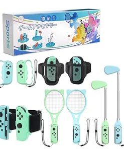 Nintendo Switch Sports Accessories Blue and Green Leg Strap Grips Nintendo Switch Sports Accessories Blue and Green Leg Strap Grips