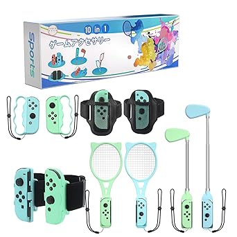 Nintendo Switch Sports Accessories Blue and Green Leg Strap Grips Nintendo Switch Sports Accessories Blue and Green Leg Strap Grips