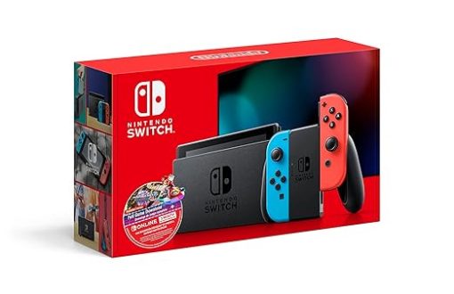 Nintendo Switch Neon Blue Red Joy-Con Mario Kart 8 Deluxe Membership