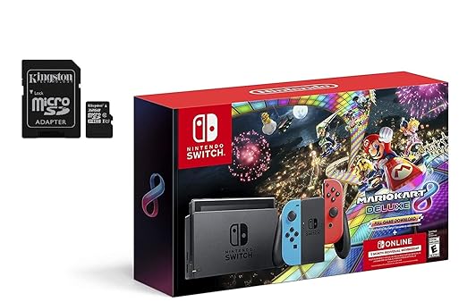 Mario Kart 8 Deluxe Bundle with Joy-Con and 32GB SD Card for Switch Mario Kart 8 Deluxe Bundle with Joy-Con and 32GB SD Card for Switch