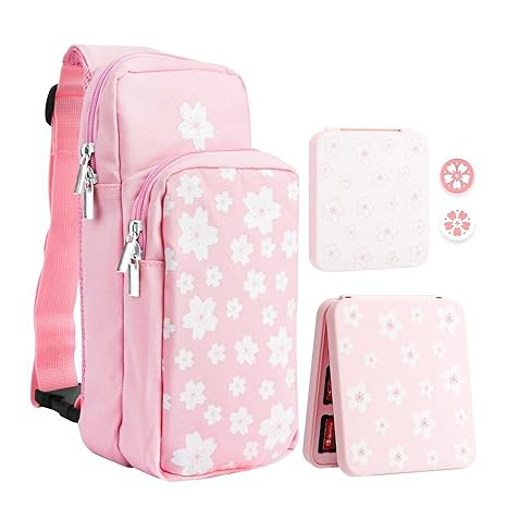 Pink Travel Bag for Nintendo Switch Lite OLED Large Capacity Backpack Pink Travel Bag for Nintendo Switch Lite OLED Large Capacity Backpack