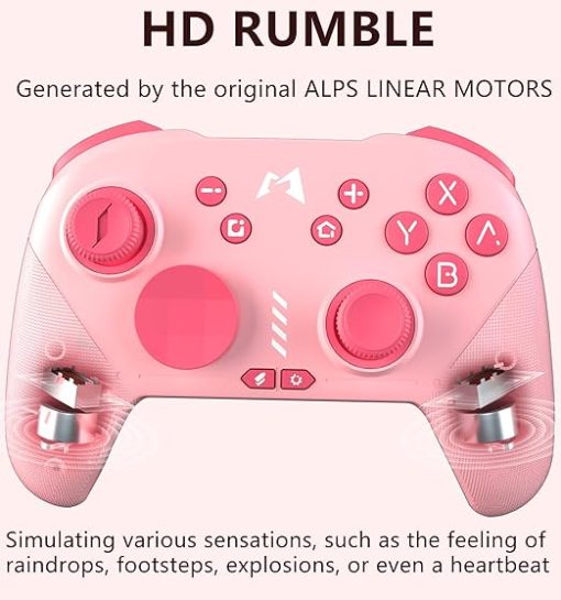 MOBAPAD Switch Pro Controller Wireless Gamepad with Vibration Pink - Image 2
