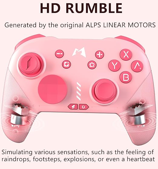MOBAPAD Switch Pro Controller Wireless Gamepad with Vibration Pink 2 MOBAPAD Switch Pro Controller Wireless Gamepad with Vibration Pink - Image 2