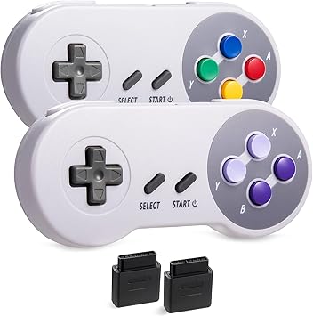 2 Pack Wireless Gamepad Controllers for Retro SNES Plug and Play 2 Pack Wireless Gamepad Controllers for Retro SNES Plug and Play