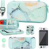 Portable Hard Shell Green Marble Case for Nintendo Switch OLED