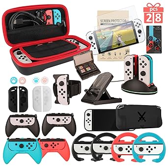28 in 1 Accessory Bundle for Nintendo Switch OLED Edition Carrying Case 28 in 1 Accessory Bundle for Nintendo Switch OLED Edition Carrying Case
