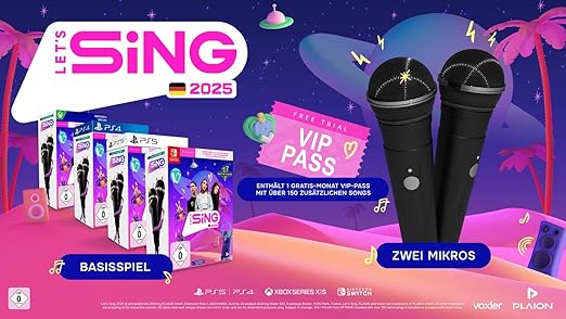 PLAION Let’s Sing 2025 German Version (+ 2 Mics) (Nintendo Switch) 2 PLAION Let's Sing 2025 German Version (+ 2 Mics) (Nintendo Switch) - Image 2