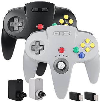 2 Pack Wireless N64 Controller with USB Receiver for PC and Mac 2 Pack Wireless N64 Controller with USB Receiver for PC and Mac