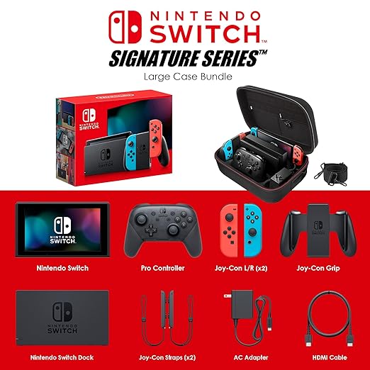 Nintendo Switch Console with Neon Blue Red Joy-Con Multi-Player Bundle 2 Nintendo Switch Console with Neon Blue Red Joy-Con Multi-Player Bundle - Image 2