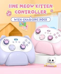 IINE Wireless Controller with Dock for PC Switch Android iOS Pink 2 IINE Wireless Controller with Dock for PC Switch Android iOS Pink 2