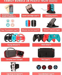 Nintendo Switch Family Bundle Accessories with Carry Case and Grips 2 Nintendo Switch Family Bundle Accessories with Carry Case and Grips 2