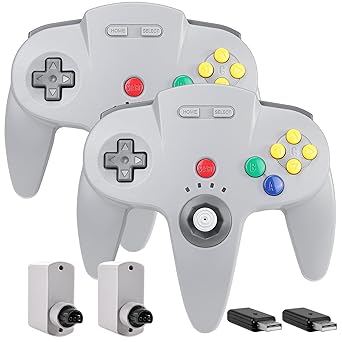 2 Pack Wireless N64 Switch Controller USB N64 Receiver Compatible 2 Pack Wireless N64 Switch Controller USB N64 Receiver Compatible