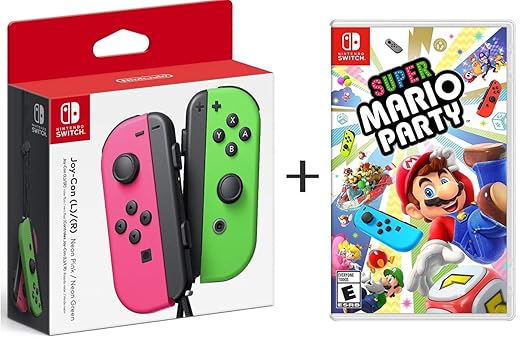 Super Mario Party with Neon Green and Pink Joy-Con for Nintendo Switch Super Mario Party with Neon Green and Pink Joy-Con for Nintendo Switch