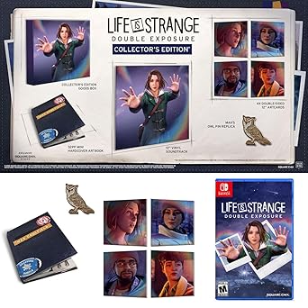 Life Is Strange: Double Exposure Collector’s Edition Celebratory Set with Nintendo Switch Video Game, 32pp Mini Art Book, 12″ Vinyl Soundtrack, 4 Double-Sided Art Cards, Owl Pin Replica 2 Life Is Strange: Double Exposure Collector's Edition Celebratory Set with Nintendo Switch Video Game, 32pp Mini Art Book, 12" Vinyl Soundtrack, 4 Double-Sided Art Cards, Owl Pin Replica - Image 2