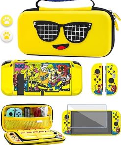 GLDRAM Yellow Case for Nintendo Switch with Travel Storage Accessories GLDRAM Yellow Case for Nintendo Switch with Travel Storage Accessories