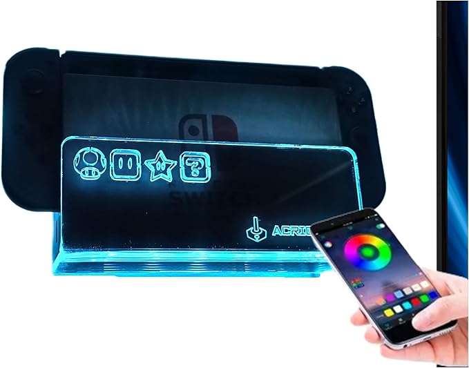 Wall Mount for Nintendo Switch OLED with RGB LED Kit Multi Color Wall Mount for Nintendo Switch OLED with RGB LED Kit Multi Color