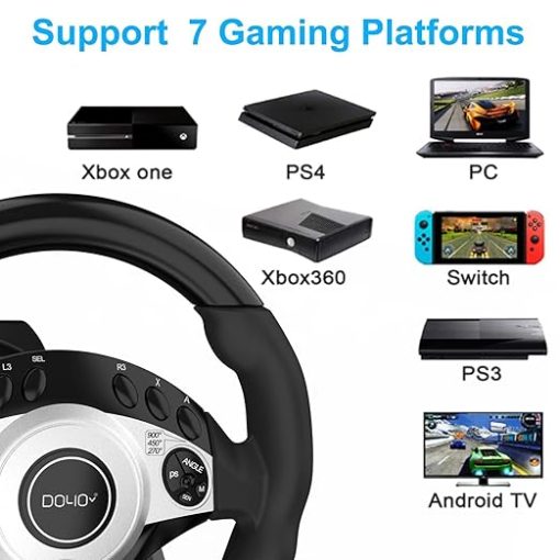 DOYO Gaming Steering Wheel PC Racing Wheel with Dual Motor Feedback - Image 2
