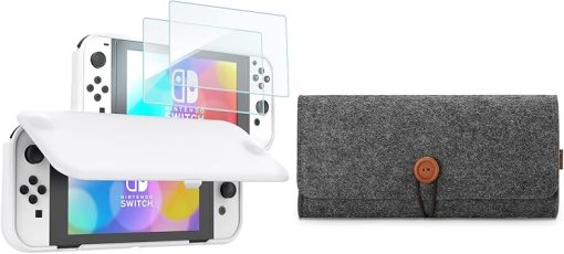 ProCase Nintendo Switch OLED Flip Cover with Tempered Glass Bundle