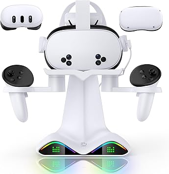 Meta Quest 3 Quest 2 Charging Dock Vertical Stand with LED Display Meta Quest 3 Quest 2 Charging Dock Vertical Stand with LED Display