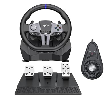 PXN V9 Gen2 Racing Wheel with Magnetic Pedals and Dual Vibration PXN V9 Gen2 Racing Wheel with Magnetic Pedals and Dual Vibration