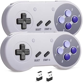 2 Pack Wireless SNES Switch Online Controller with USB Receiver 2 Pack Wireless SNES Switch Online Controller with USB Receiver