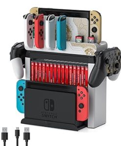 Nintendo Switch Games Organizer with Charger and Mounts for Zelda