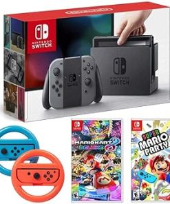 Nintendo Switch 32GB Console Gray Joy-Con Bundle with Mario Games Nintendo Switch 32GB Console Gray Joy-Con Bundle with Mario Games