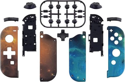 Soft Touch Grip Back Plate for Nintendo Switch Joycon D-Pad Shell Gold - Image 2